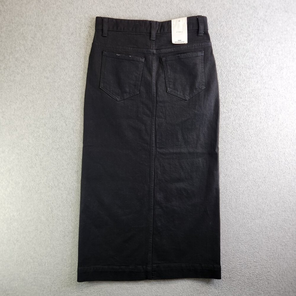 A Loves A Skirt Womens 29 Black Denim Maxi Front Slit Modest Jean Long Cowgirl - Picture 15 of 16